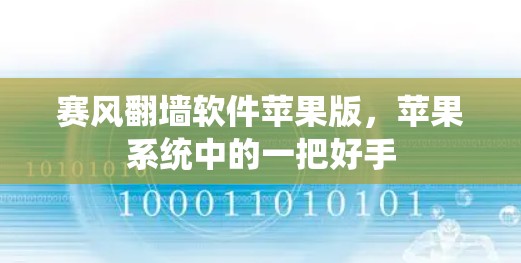 赛风翻墙软件苹果版，苹果系统中的一把好手