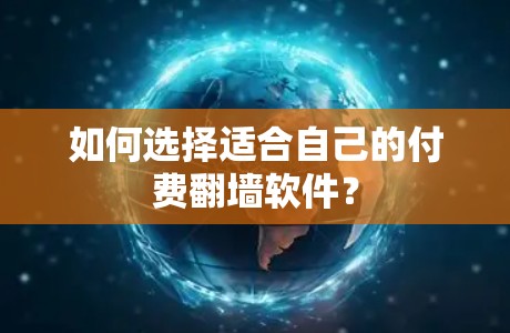 如何选择适合自己的付费翻墙软件？