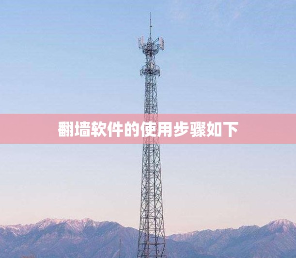 翻墙软件的使用步骤如下
