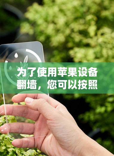为了使用苹果设备翻墙，您可以按照以下步骤进行