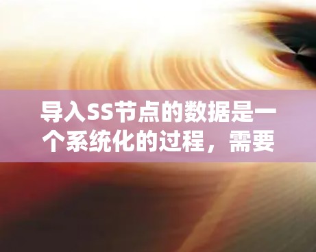 导入SS节点的数据是一个系统化的过程,需要仔细进行参数设置和数据处理。以下是详细的步骤指南 导入SS节点的数据是一个系统化的过程,需要仔细进行参数设置和数据处理。以下是详细的步骤指南