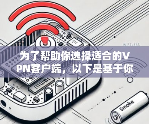 为了帮助你选择适合的VPN客户端，以下是基于你的需求和考虑因素的推荐